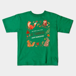 Thanksgiving Thankful Give Thanks Kids T-Shirt